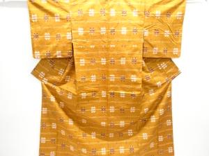 絣柄織り出し手織り紬着物